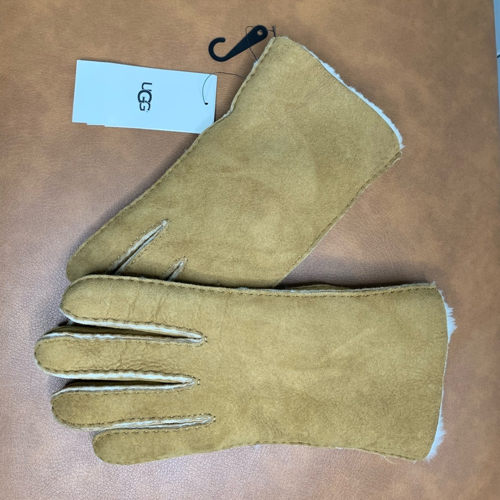UGG SHEARLING WITHOUT POINTS CHESTNUT GLOVES - MEN'S